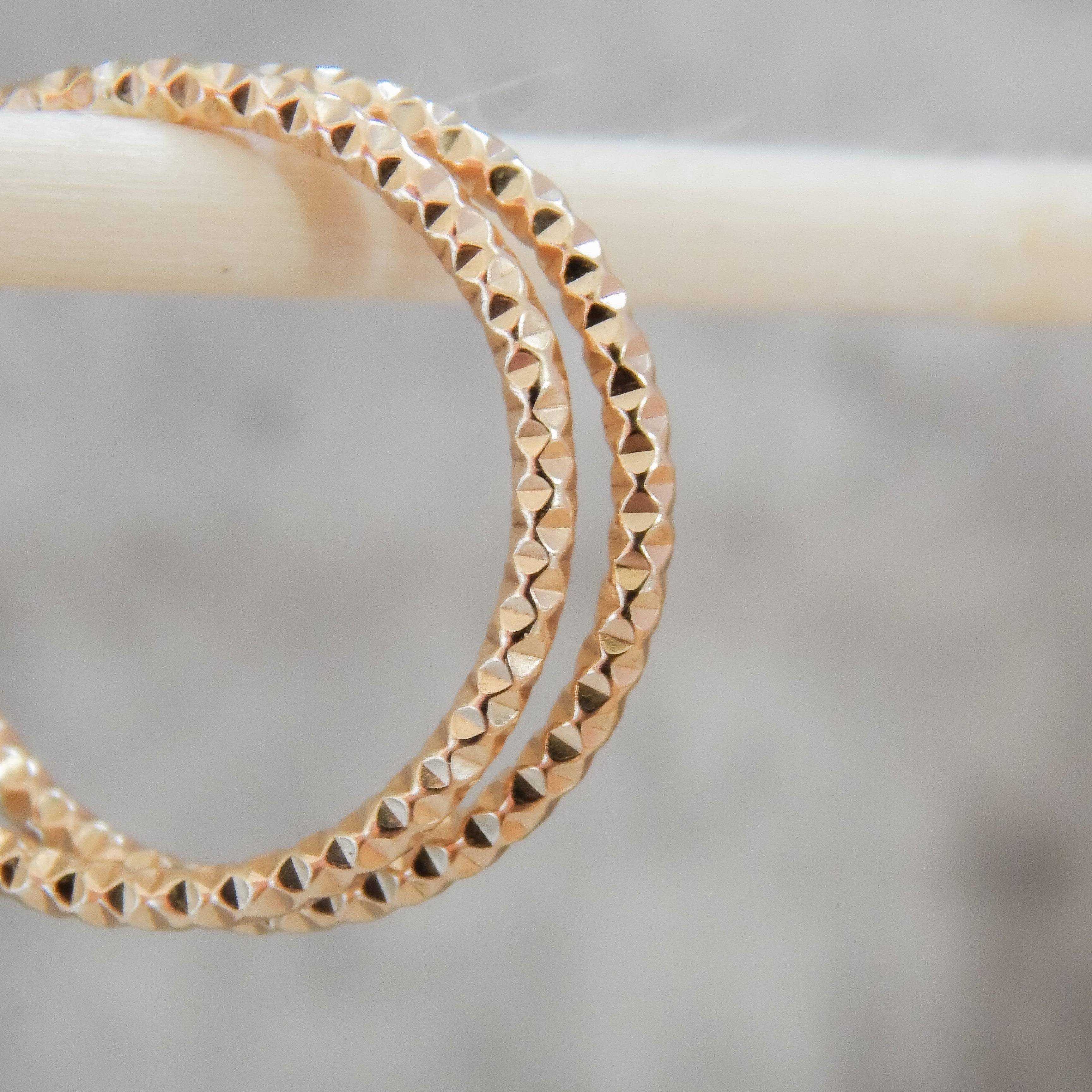 Sparkle Stacking Ring by Barberry & Lace Jewelry in 14k Gold Fill, featuring a faceted texture ideal for stacking or wearing solo.