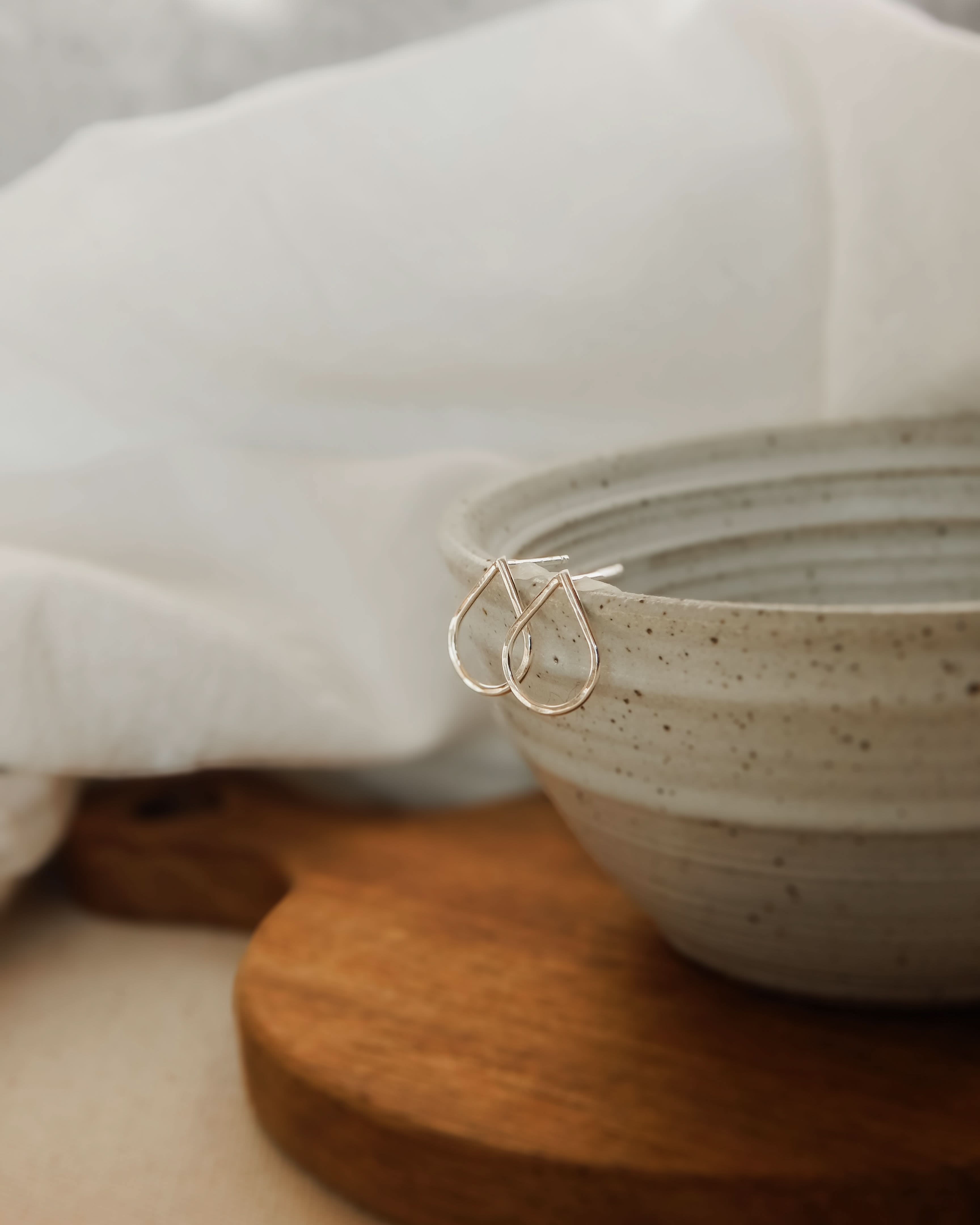 Hammered Teardrop Stud Earrings