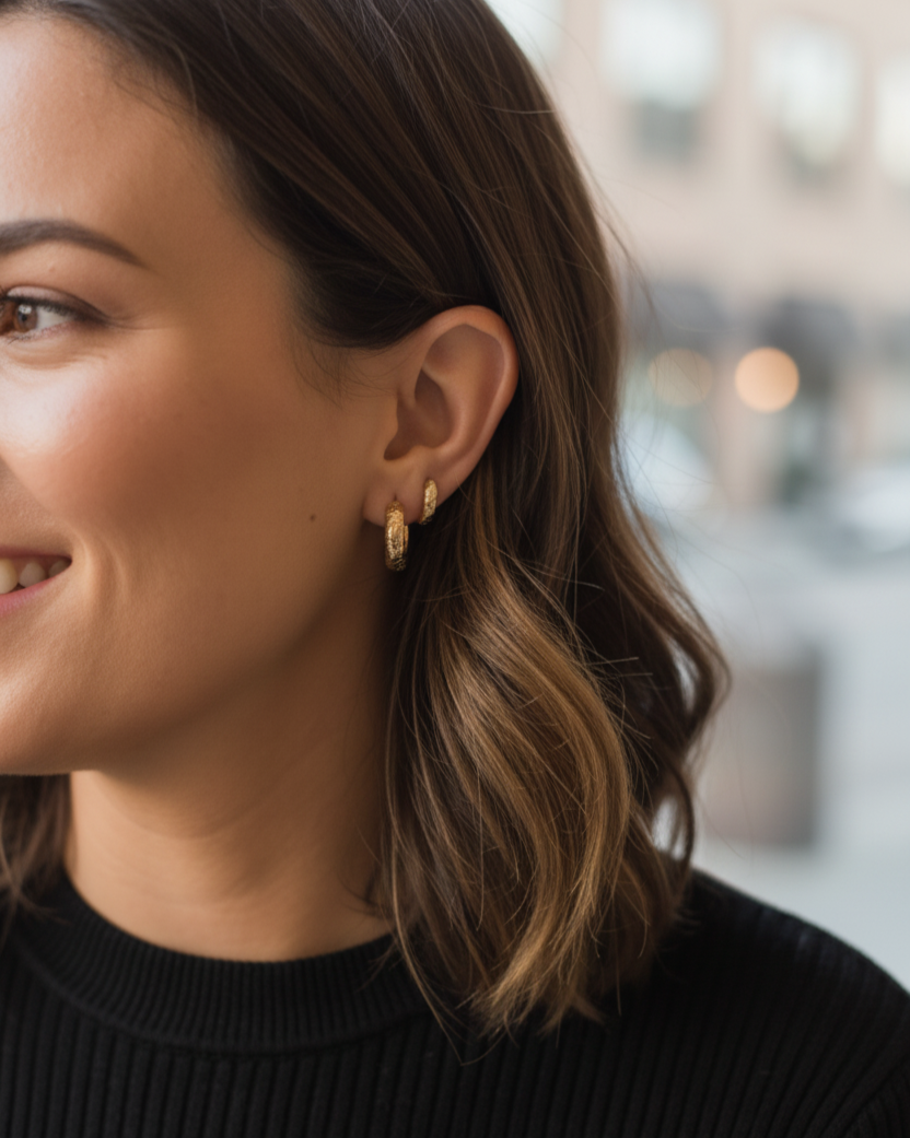 Floral Hoop Earrings