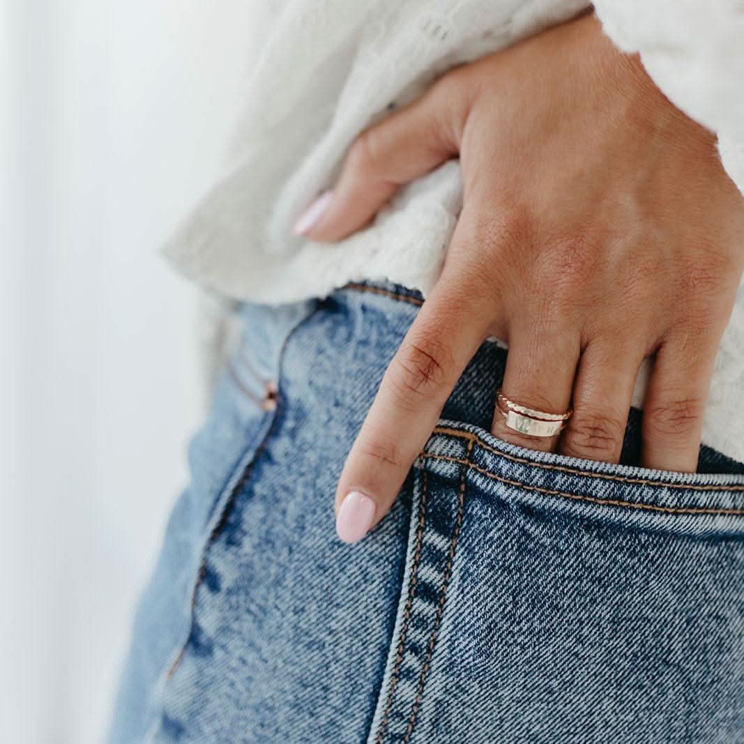 Baguette Twisted Stacking Ring - Barberry & Lace