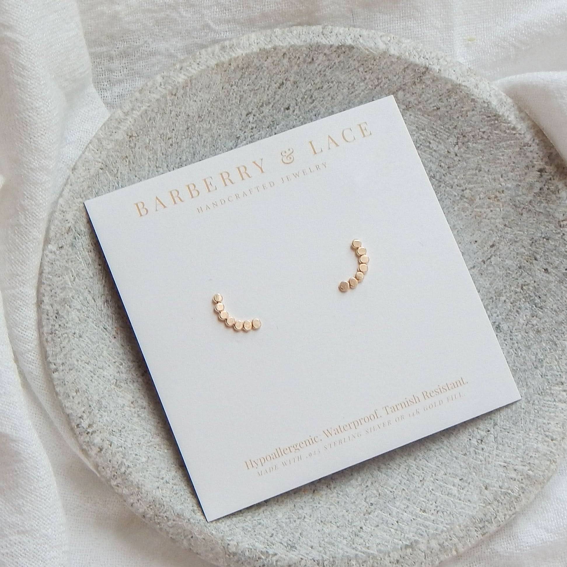 Dotted Arc Stud Earrings - Barberry & Lace