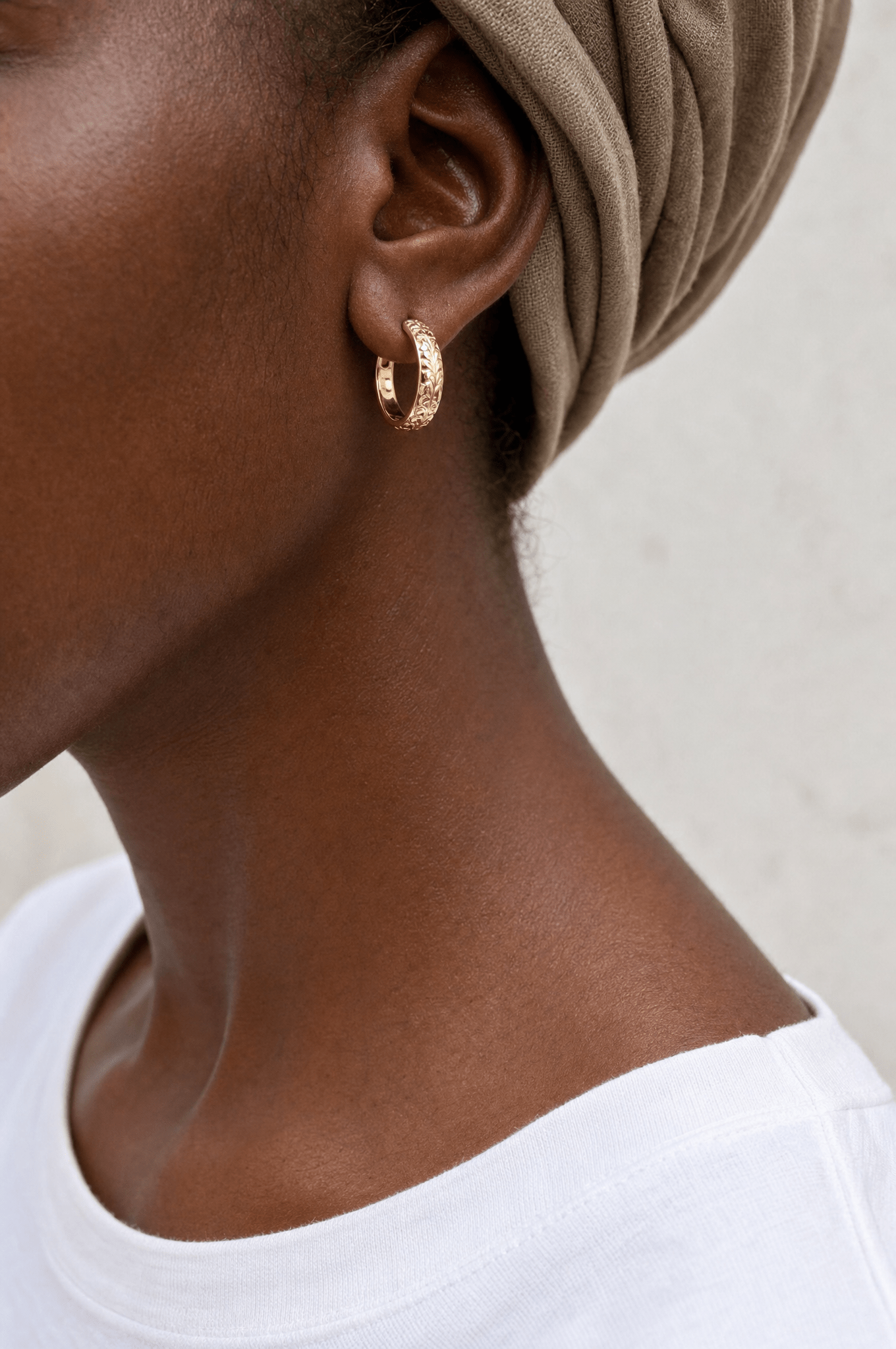 Floral Hoop Earrings - Barberry & Lace