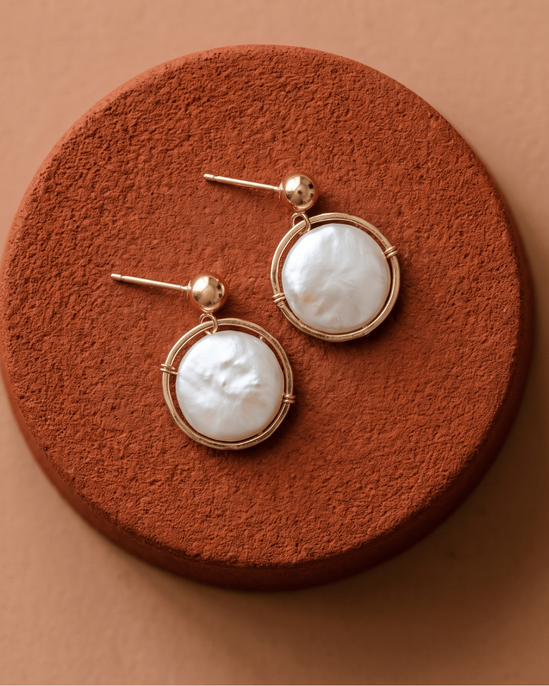 Fresh Water Pearl Halo Earrings - Barberry & Lace