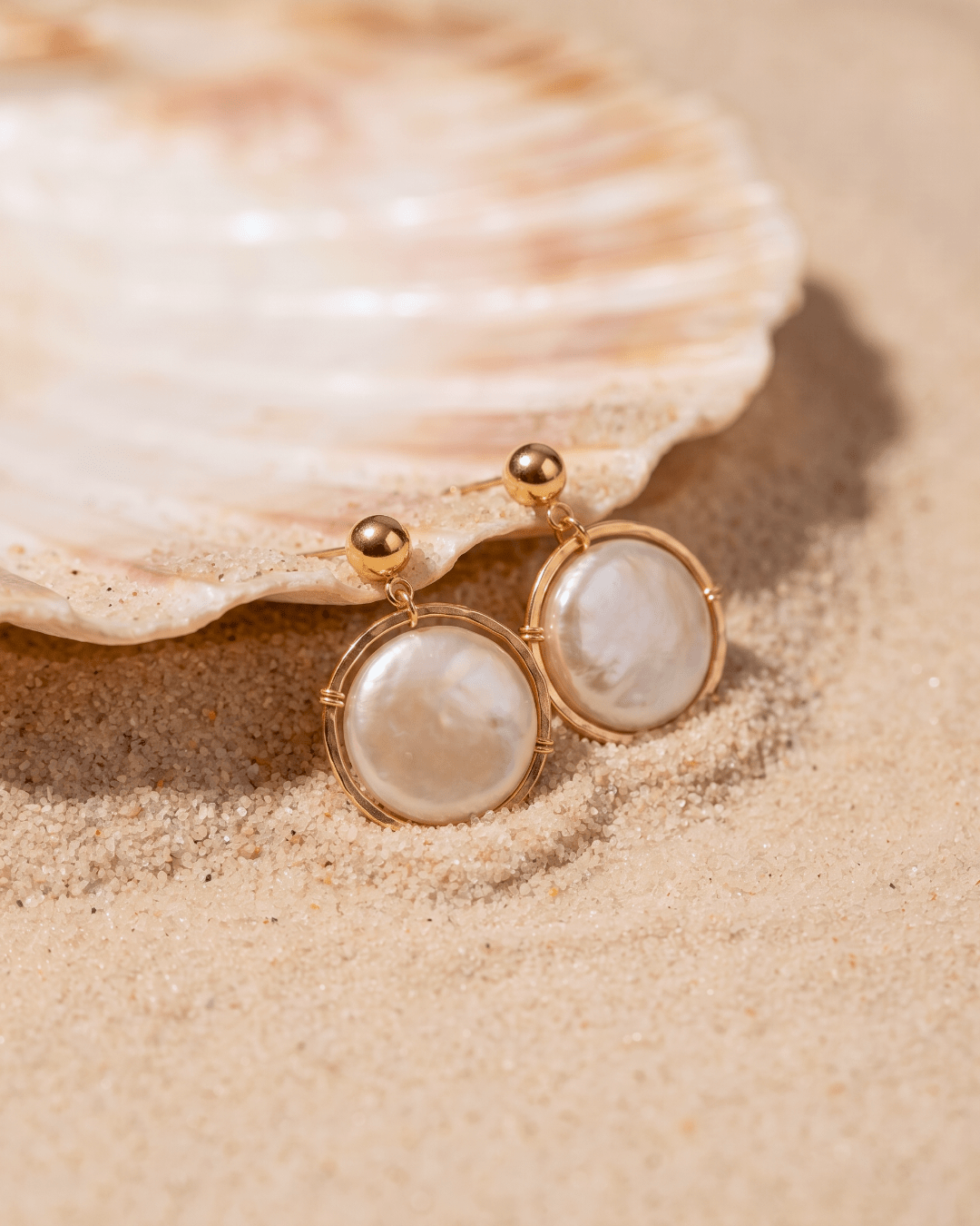 Fresh Water Pearl Halo Earrings - Barberry & Lace