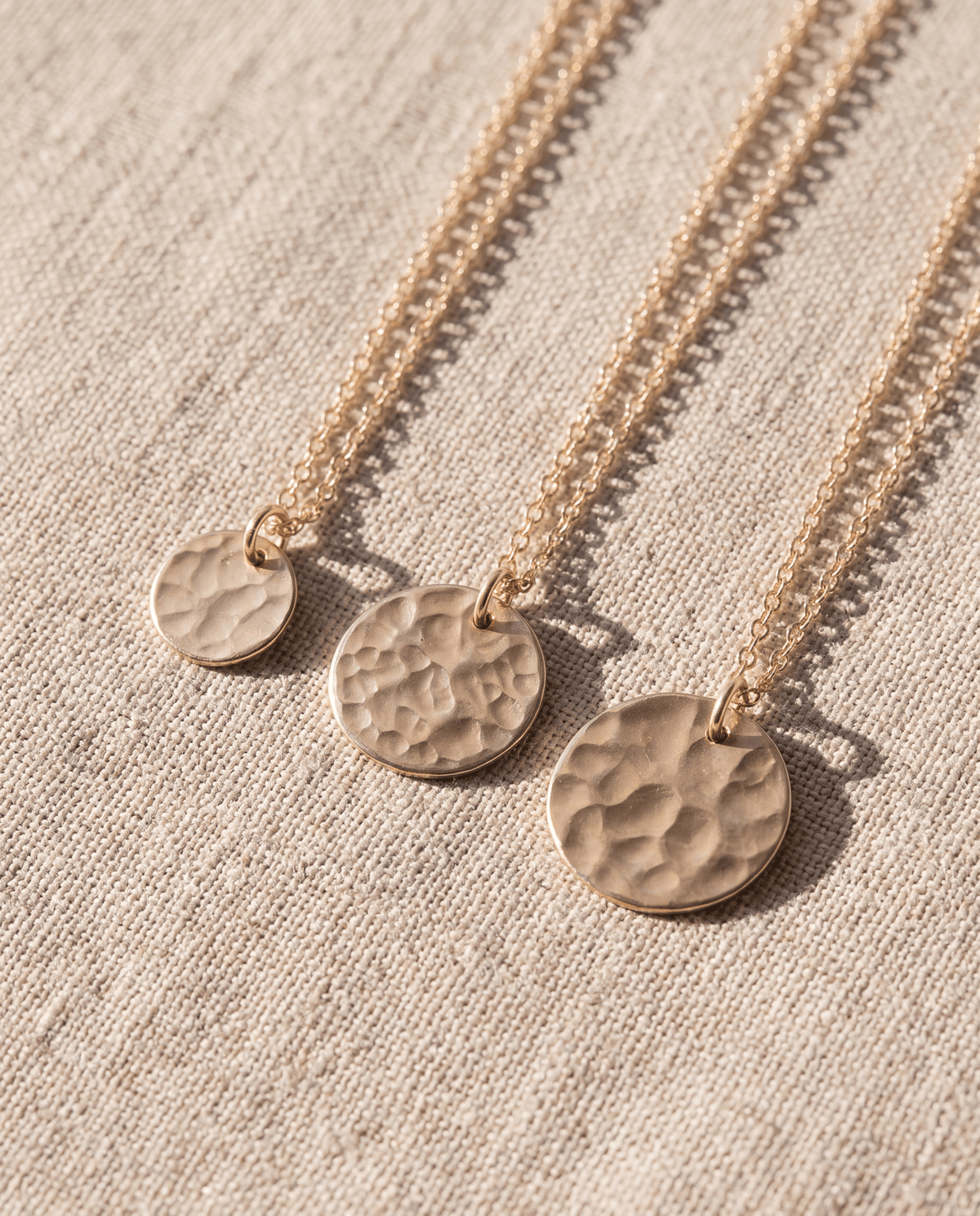 Hammered Disc Necklace - Barberry & Lace