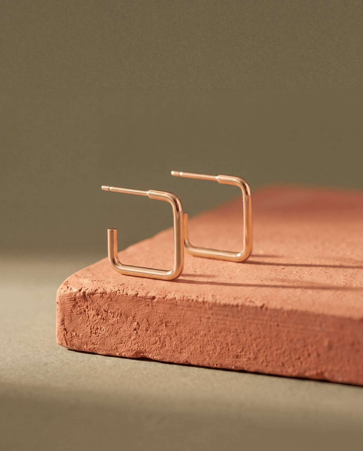 Square Hoop Stud Earrings - Barberry & Lace