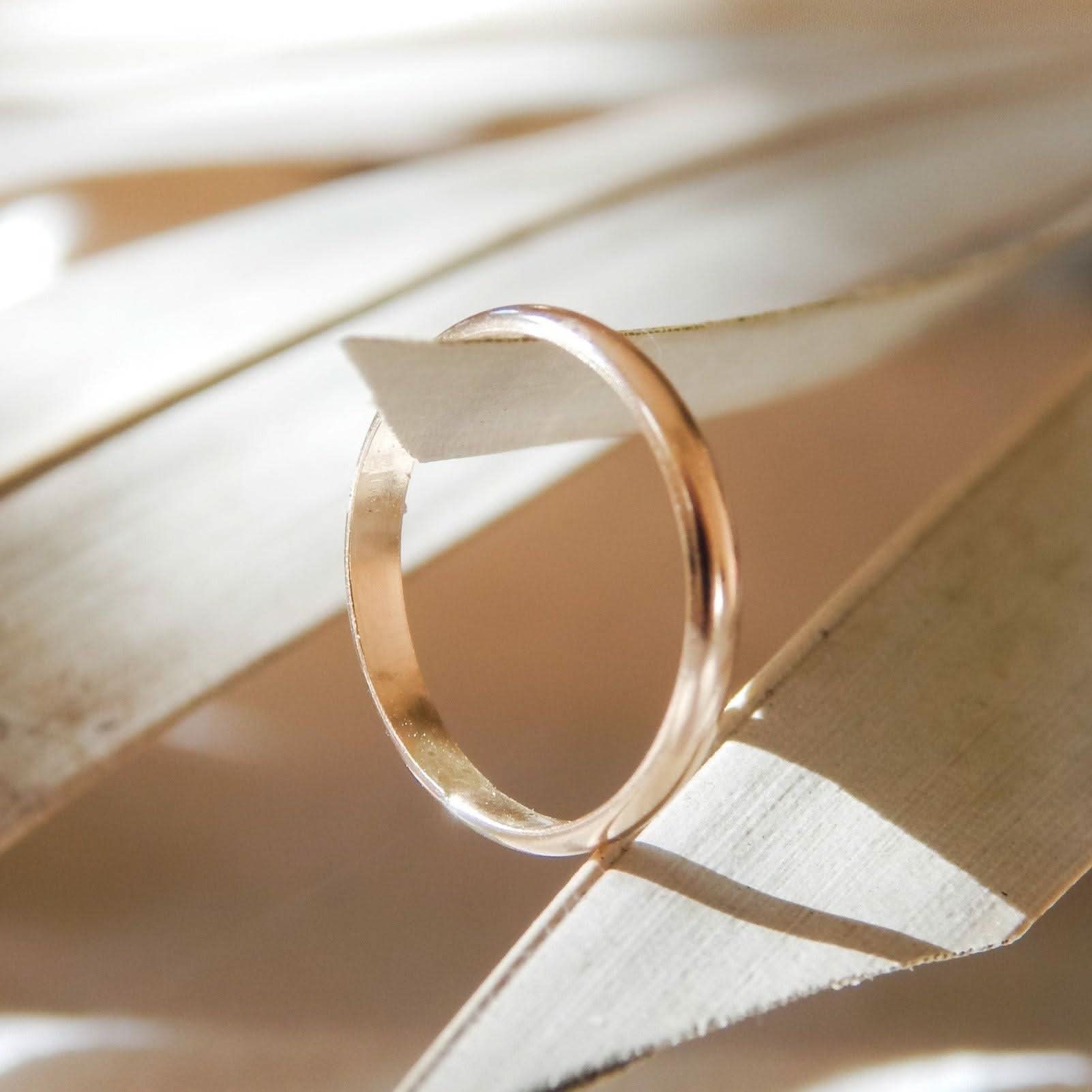 Classic Band Stacking Ring by Barberry & Lace Jewelry in 14k Gold Fill, displayed on a neutral background with soft natural lighting.
