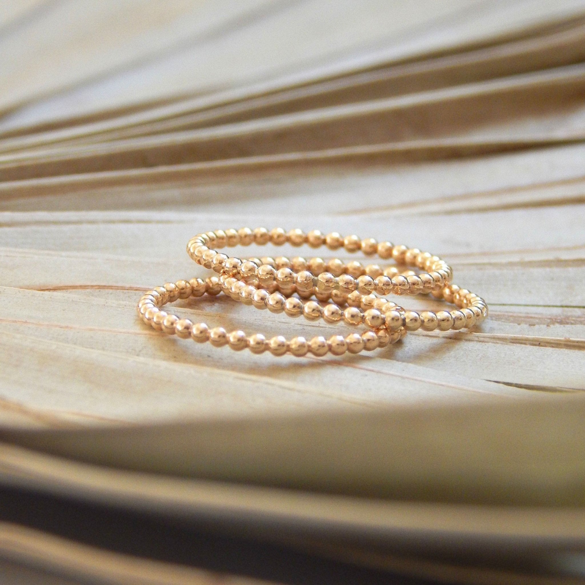 Beaded Stacking Ring - Barberry & Lace