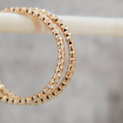 Sparkle Stacking Ring by Barberry & Lace Jewelry in 14k Gold Fill, featuring a faceted texture ideal for stacking or wearing solo.
