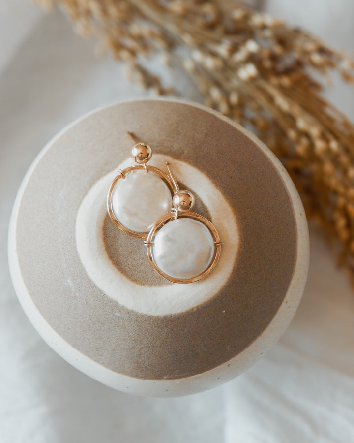 Fresh Water Pearl Halo Earrings