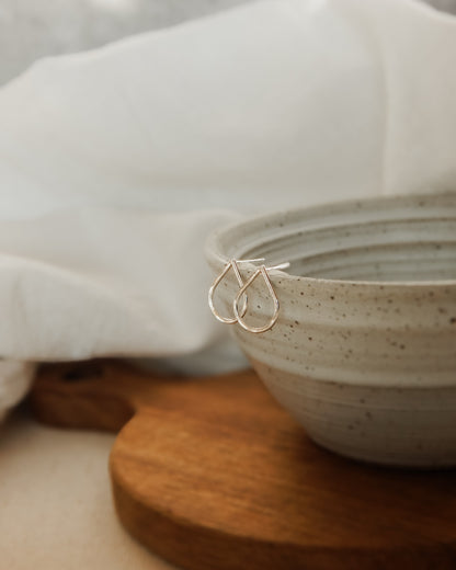 Hammered Teardrop Stud Earrings