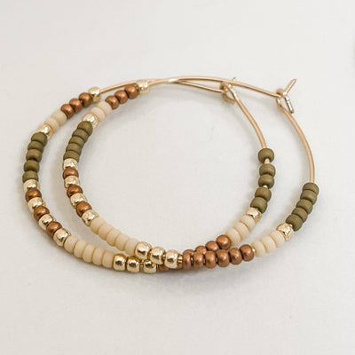 Fall Edition - Beaded Hoop Earrings