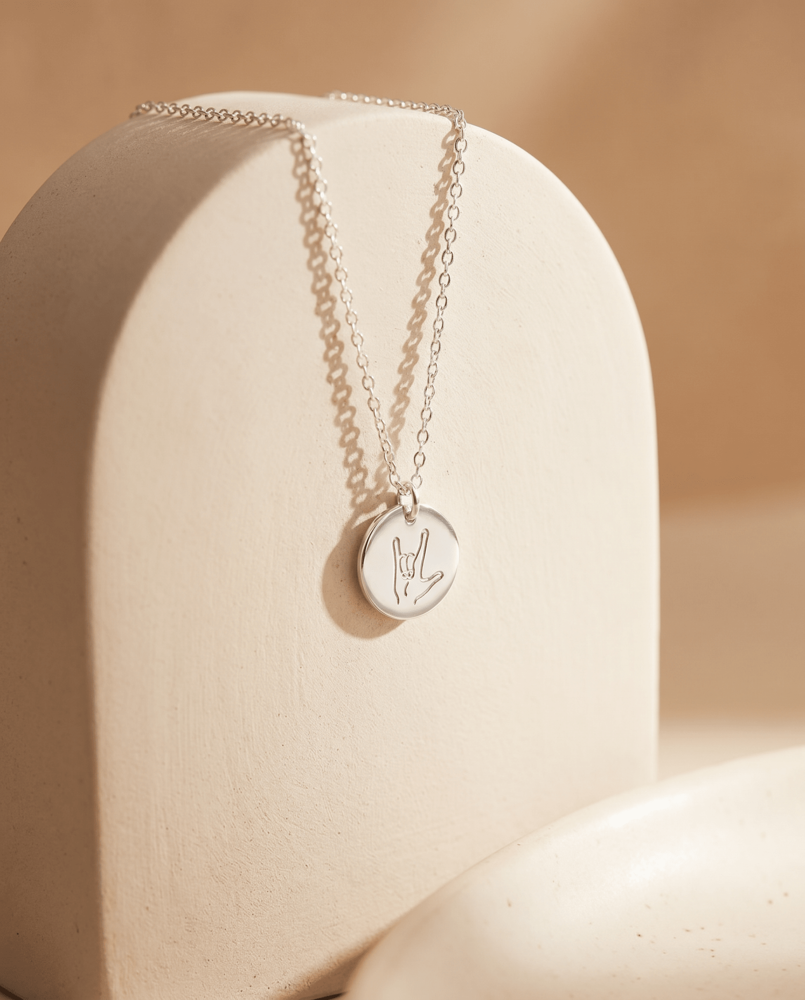 ASL 'I Love You' Sign Language Disc Necklace - Barberry & Lace