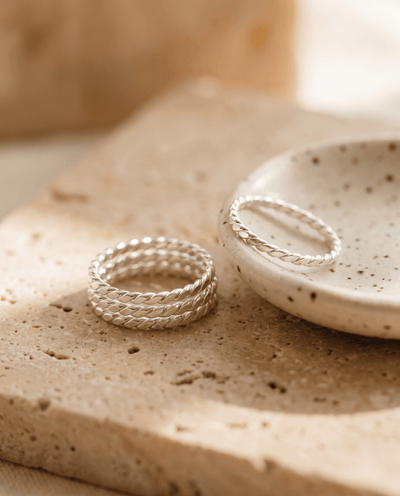 Baguette Twisted Stacking Ring - Barberry & Lace