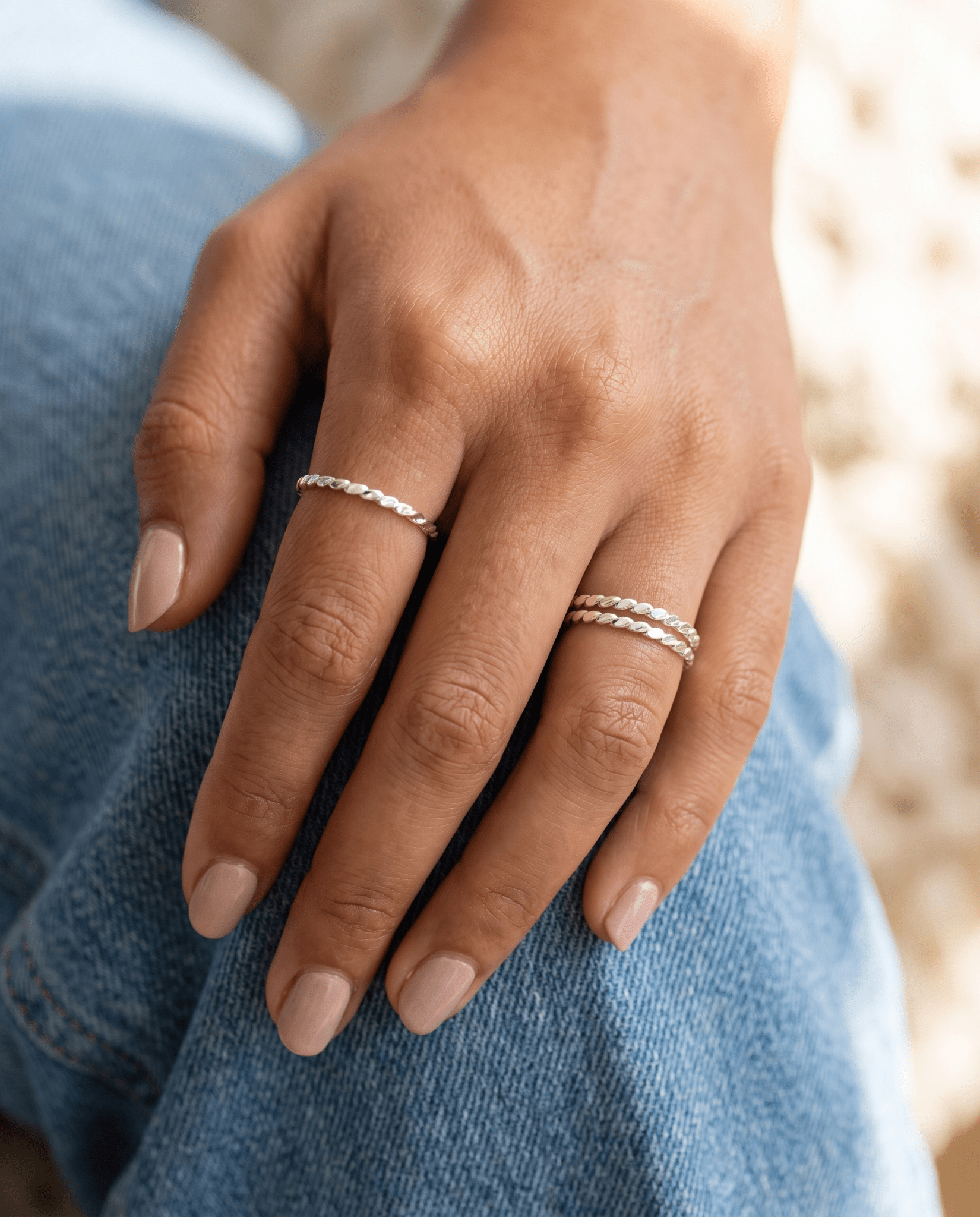 Baguette Twisted Stacking Ring - Barberry & Lace
