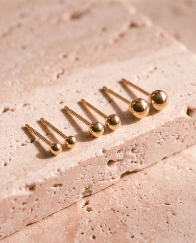 Ball Stud Earrings - Barberry & Lace