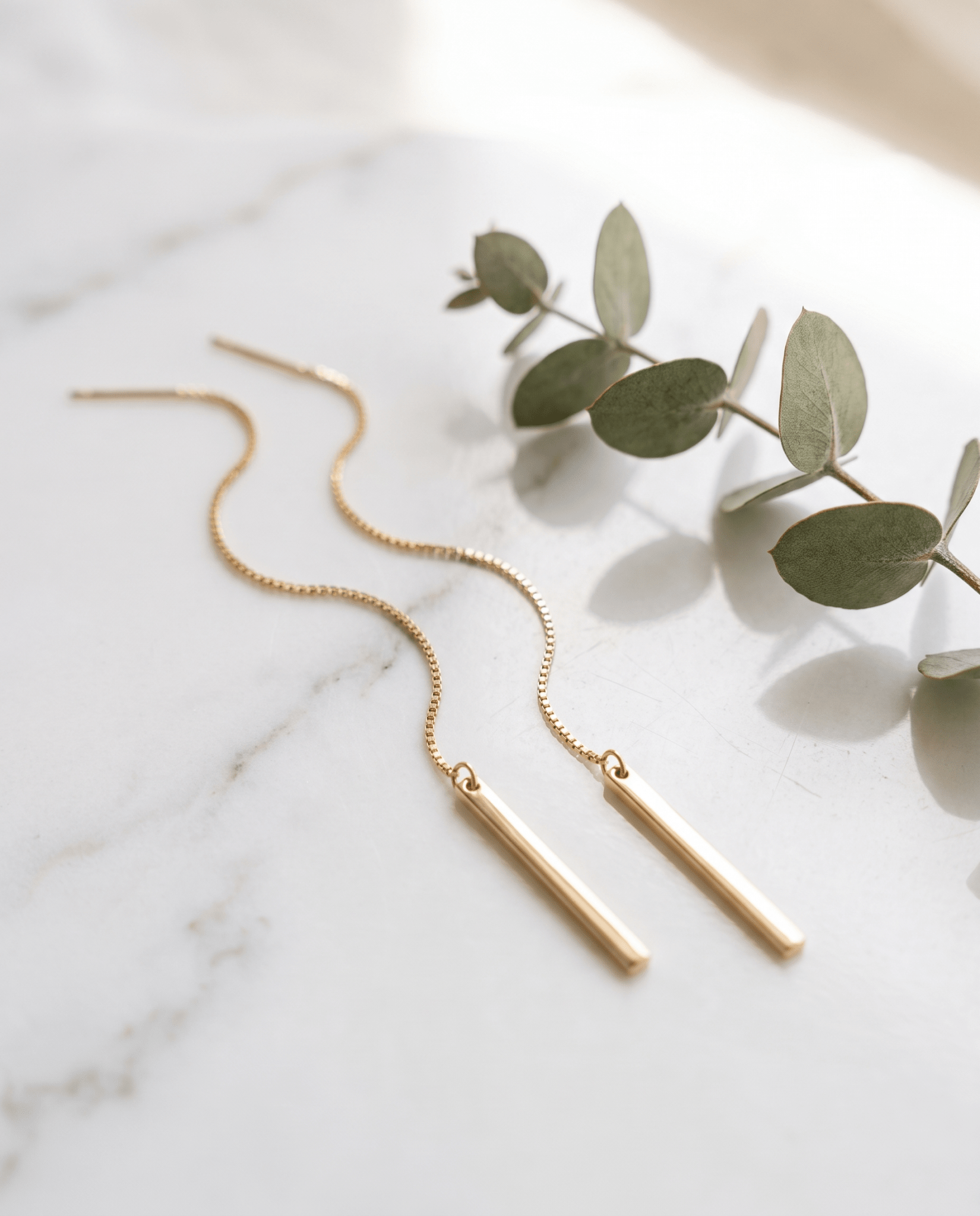 Bar Threaded Earrings - Barberry & Lace