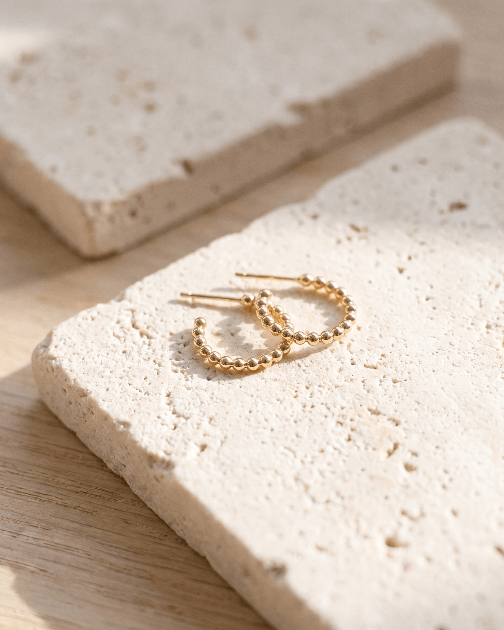Beaded Huggie Hoop Earrings - Barberry & Lace