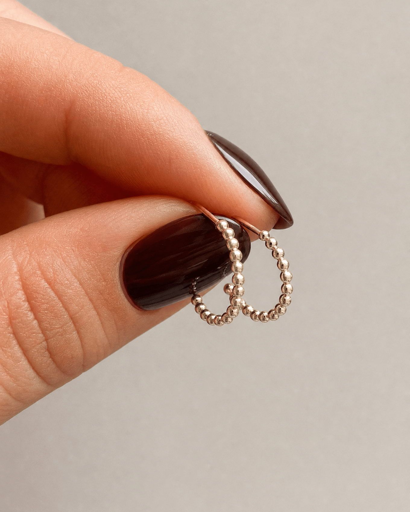Beaded Huggie Hoop Earrings - Barberry & Lace