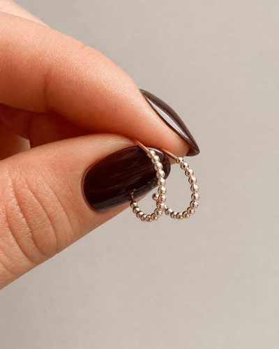 Beaded Huggie Hoop Earrings - Barberry & Lace