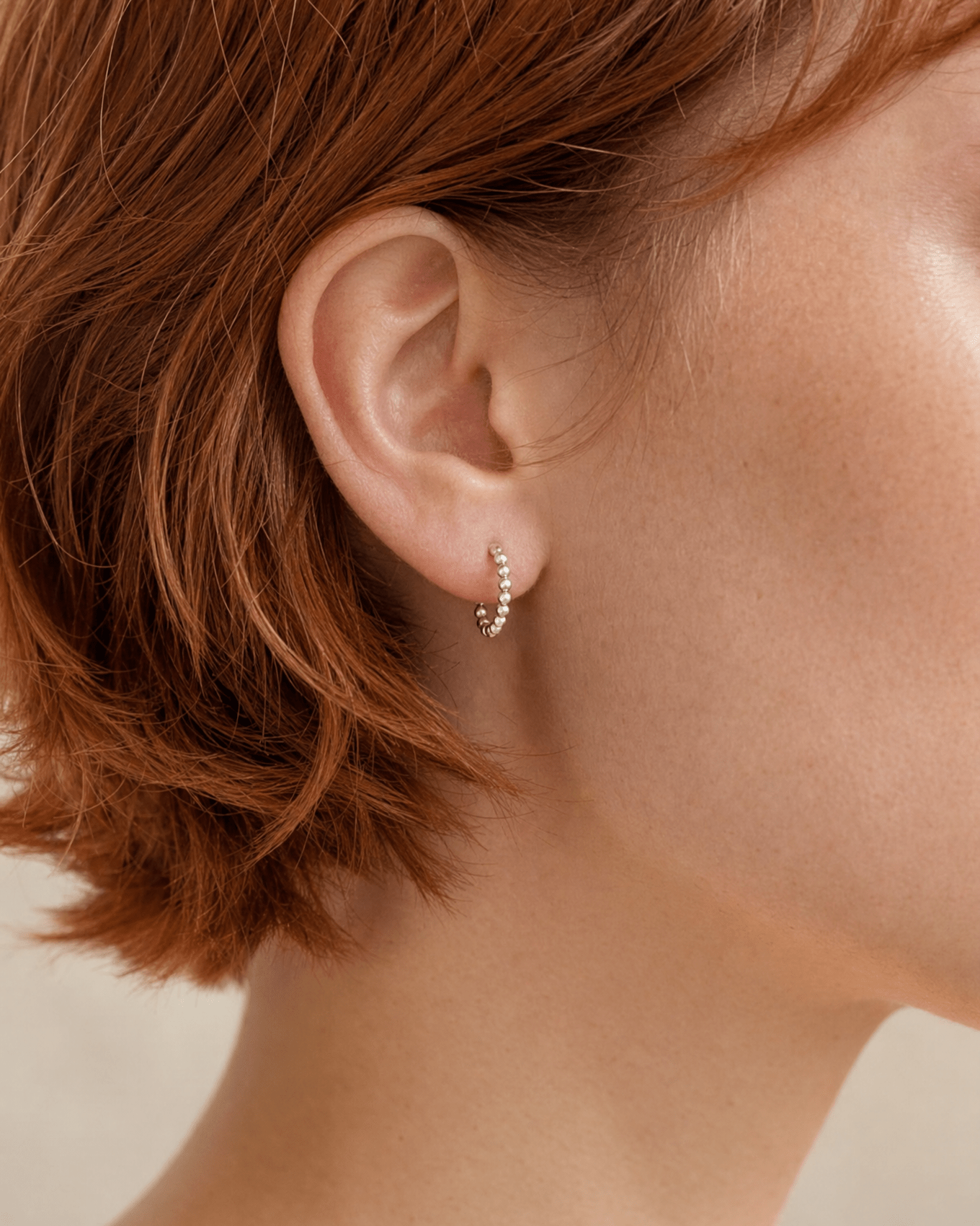 Beaded Huggie Hoop Earrings - Barberry & Lace