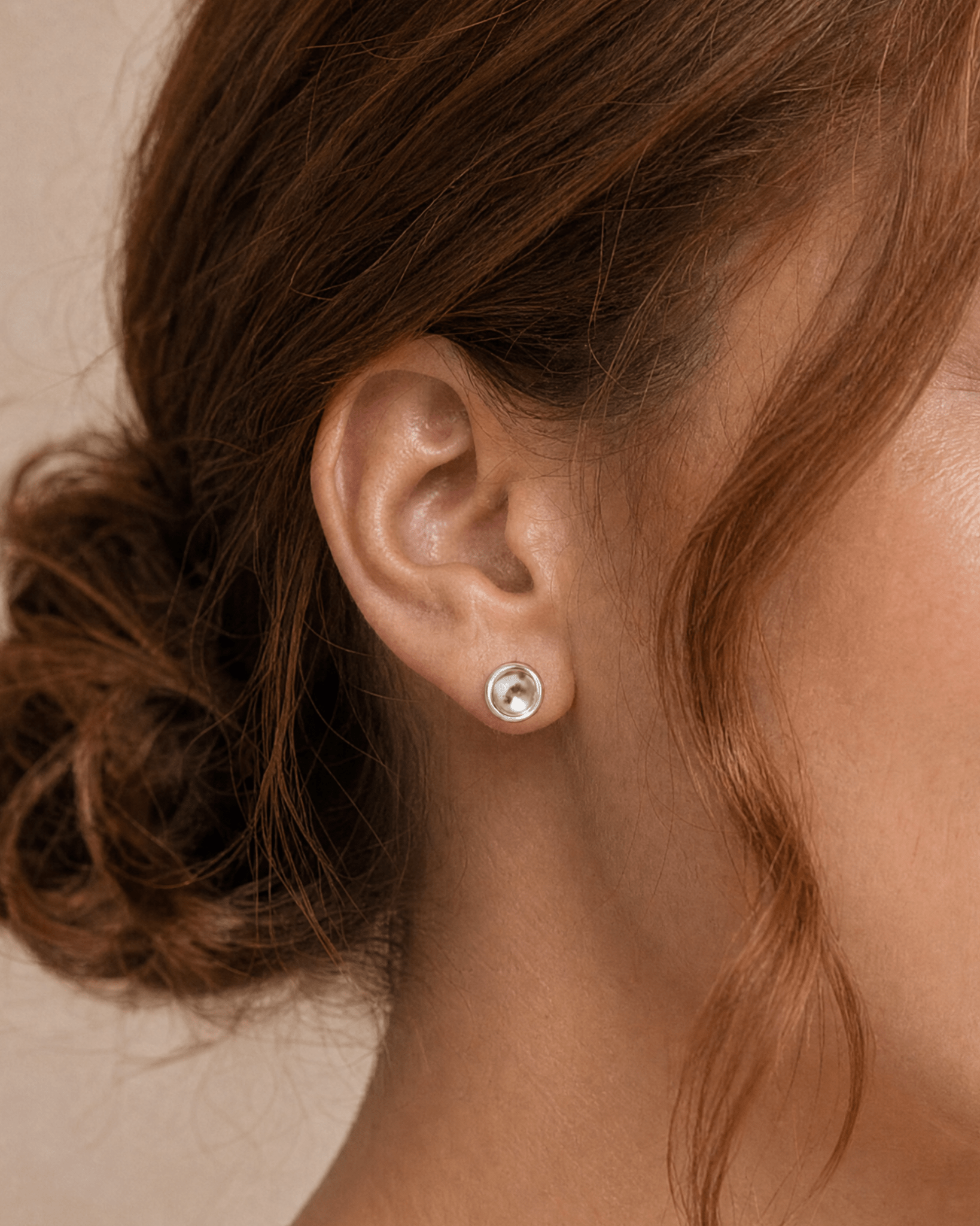 Concave Disc Stud Earrings - Barberry & Lace