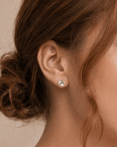Concave Disc Stud Earrings - Barberry & Lace