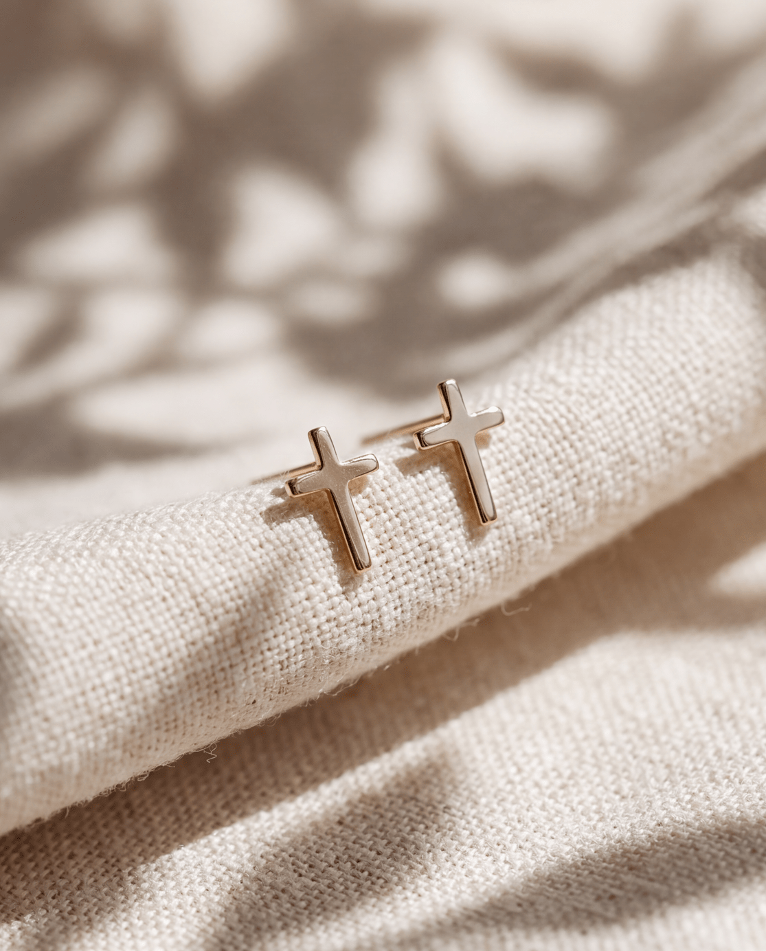 Cross Stud Earrings - Barberry & Lace