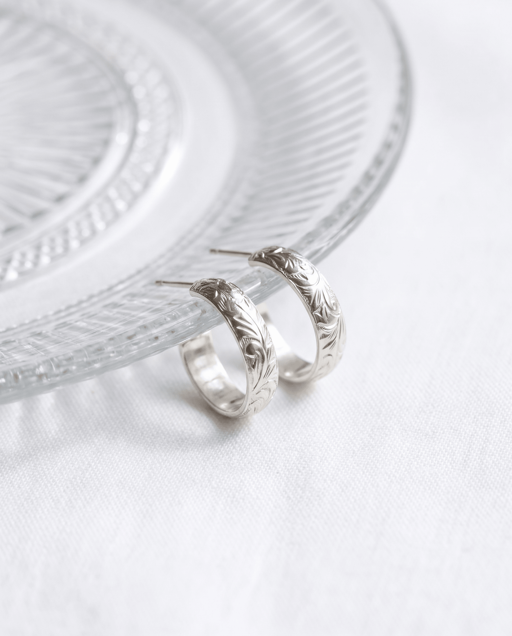 Floral Hoop Earrings - Barberry & Lace