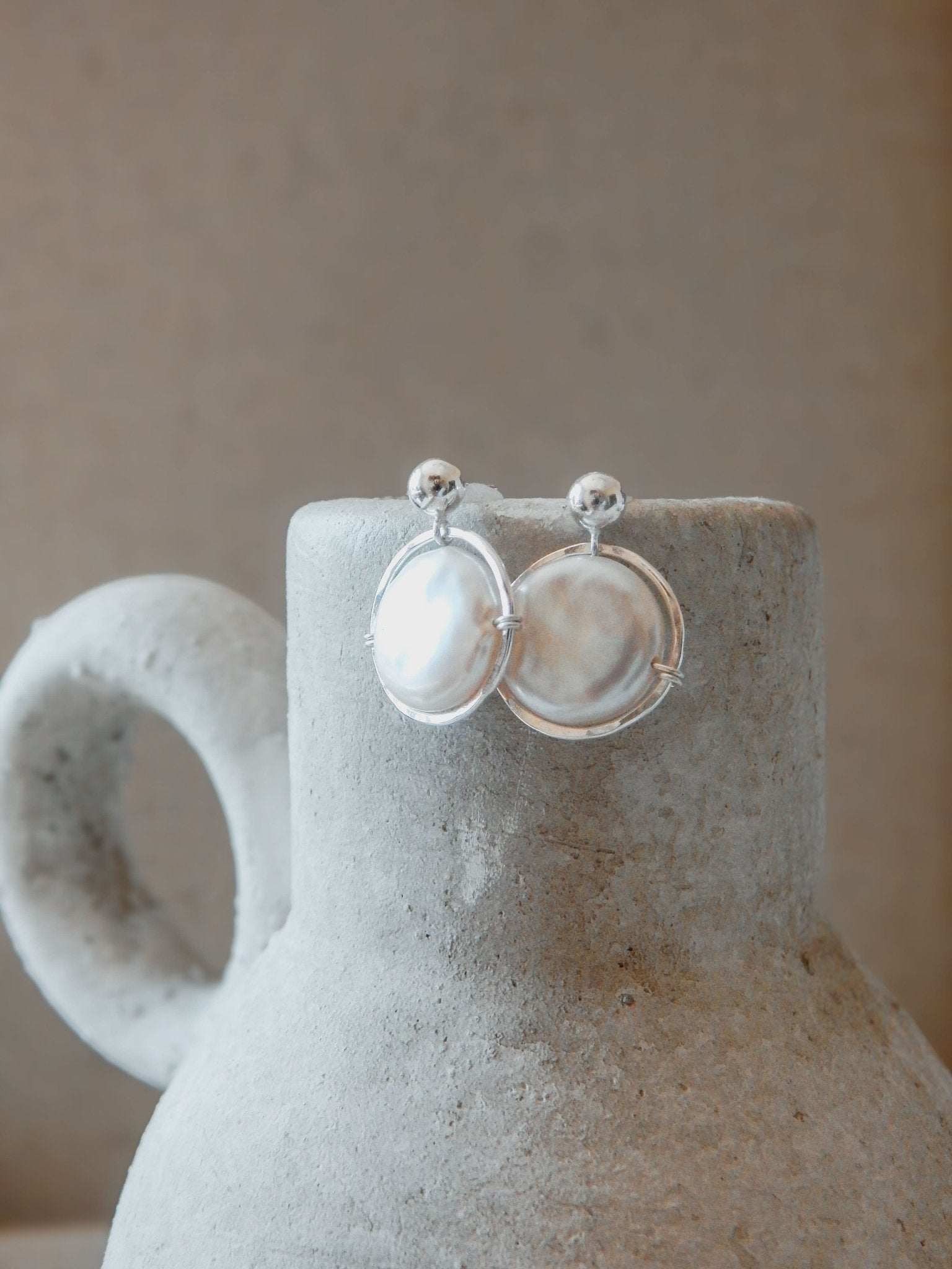 Fresh Water Pearl Halo Earrings - Barberry & Lace