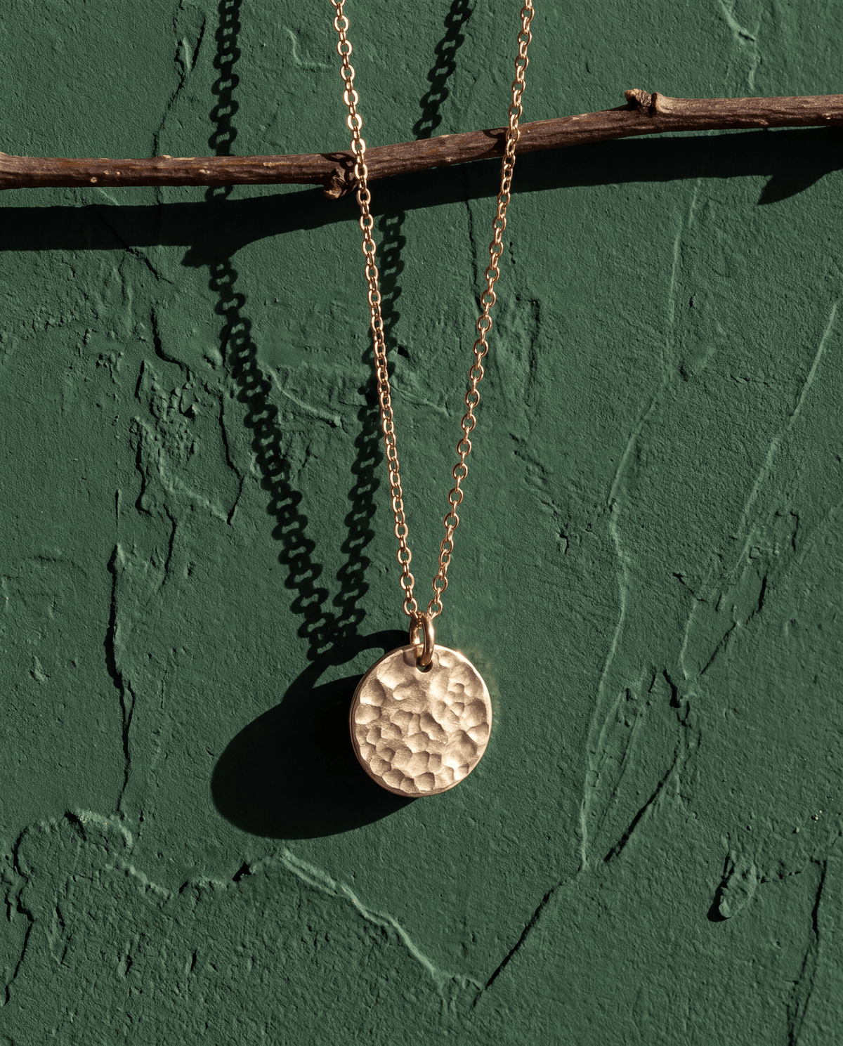 Hammered Disc Necklace - Barberry & Lace