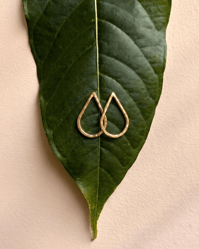 Hammered Teardrop Stud Earrings - Barberry & Lace