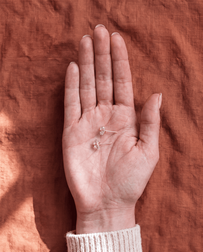 Herkimer Diamond Stud Earrings - Barberry & Lace