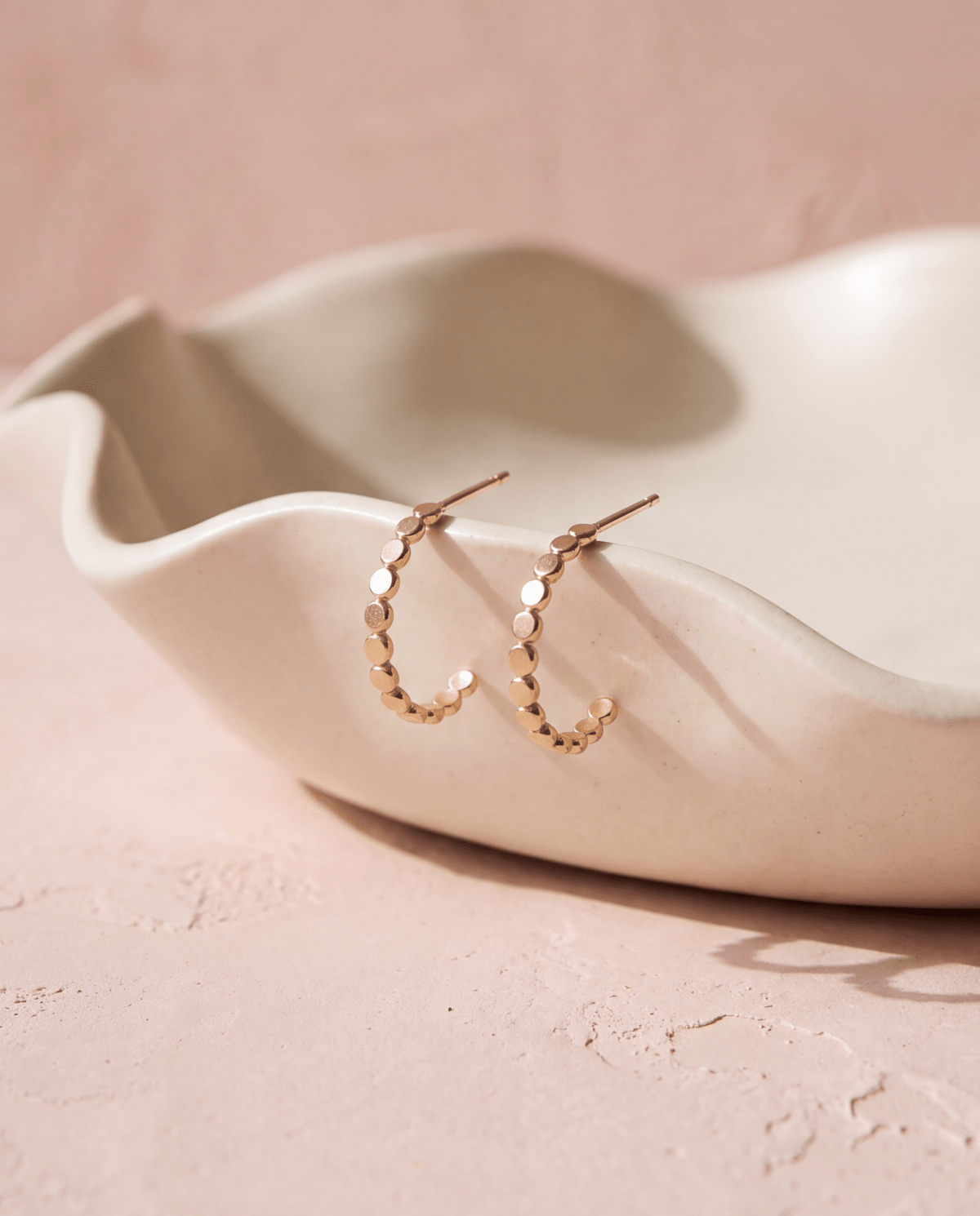 Pebble Hoop Stud Earrings - Barberry & Lace