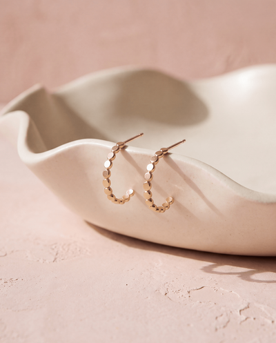 Pebble Hoop Stud Earrings - Barberry & Lace