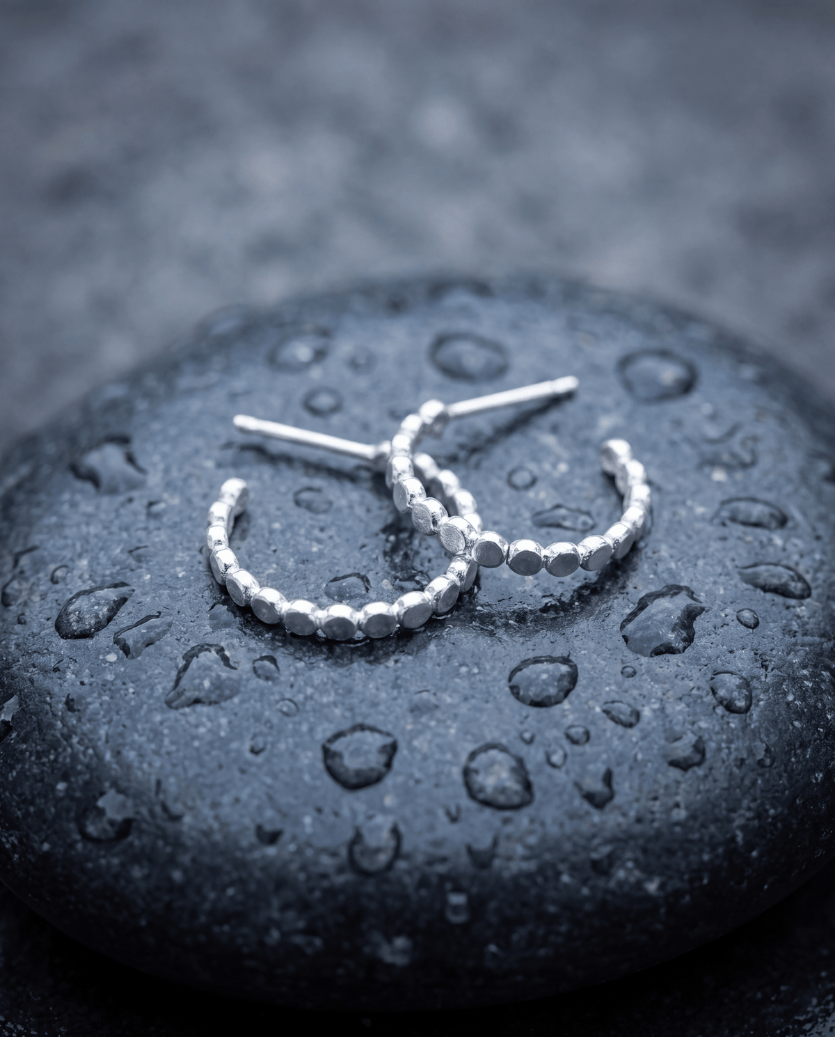 Pebble Hoop Stud Earrings - Barberry & Lace