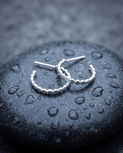 Pebble Hoop Stud Earrings - Barberry & Lace