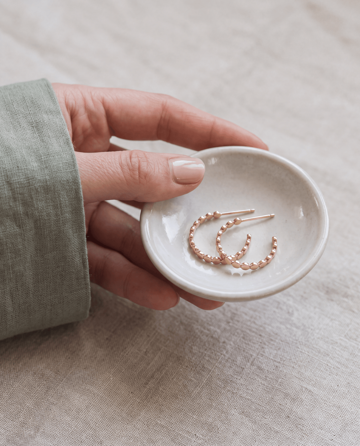 Pebble Hoop Stud Earrings - Barberry & Lace