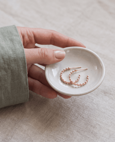 Pebble Hoop Stud Earrings - Barberry & Lace