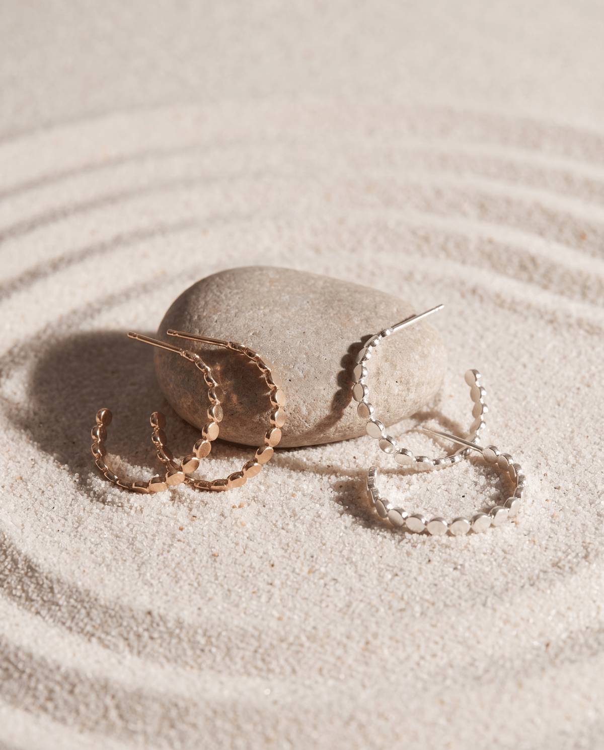 Pebble Hoop Stud Earrings - Barberry & Lace