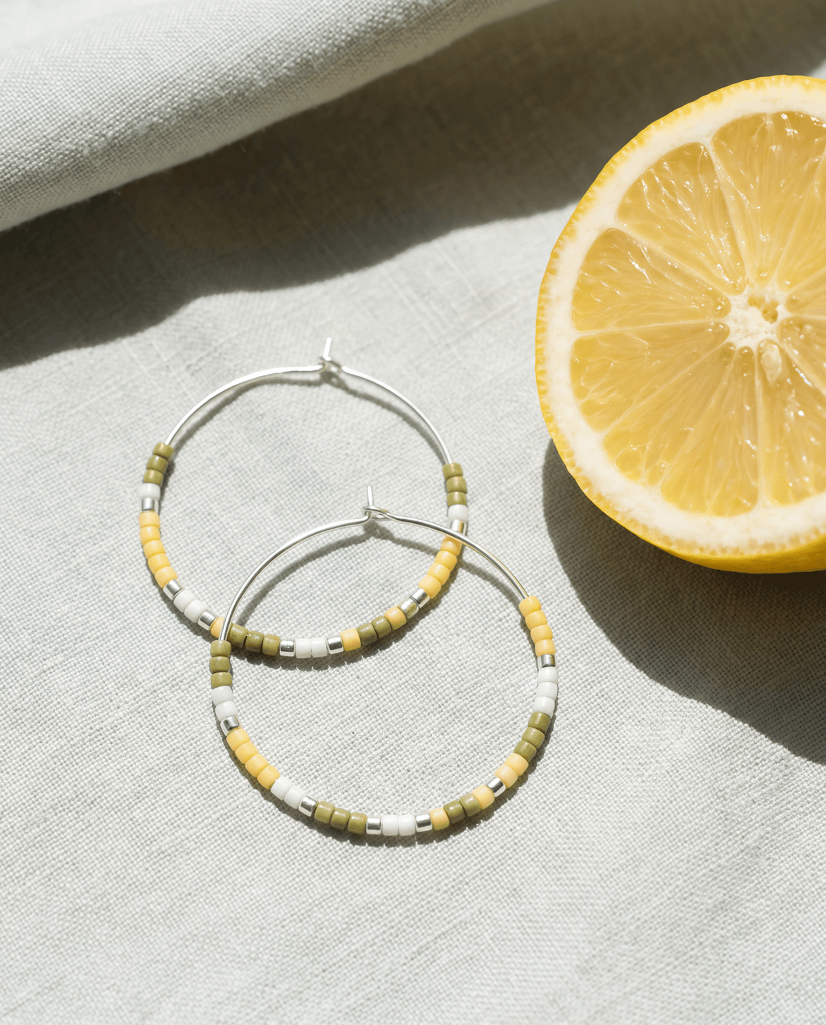 Summer Edition - Beaded Hoop Earrings - Barberry & Lace