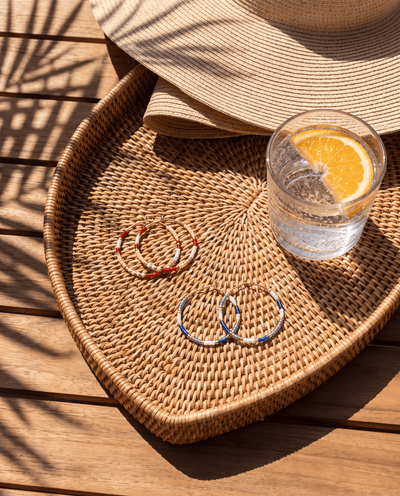 Summer Edition - Beaded Hoop Earrings - Barberry & Lace