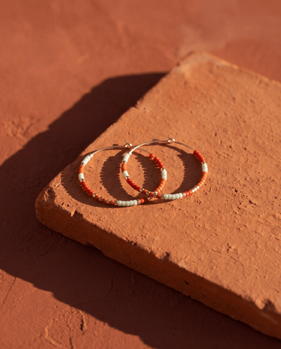 Summer Edition - Beaded Hoop Earrings - Barberry & Lace