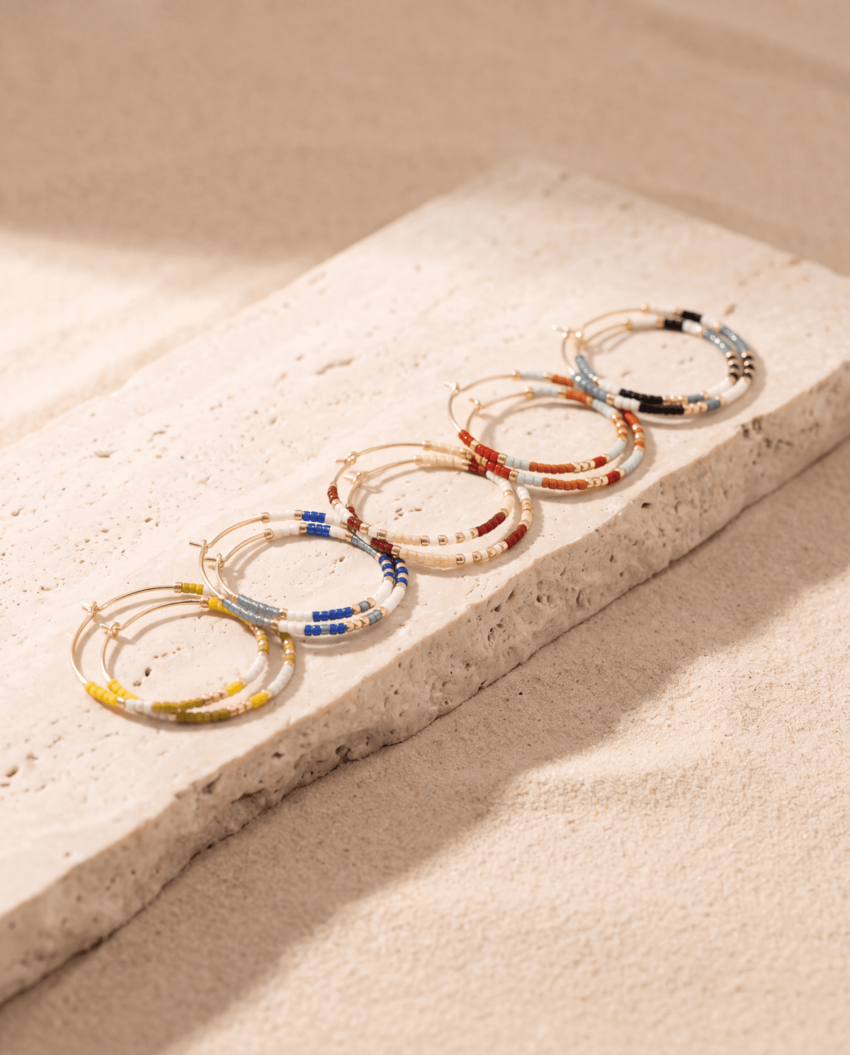 Summer Edition - Beaded Hoop Earrings - Barberry & Lace