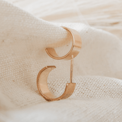 Thick Huggie Hoop Stud Earrings - Barberry & Lace