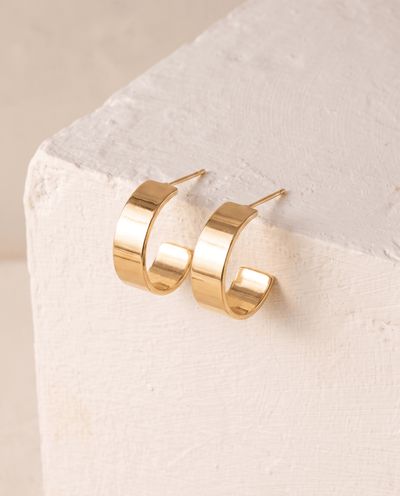 Thick Huggie Hoop Stud Earrings - Barberry & Lace