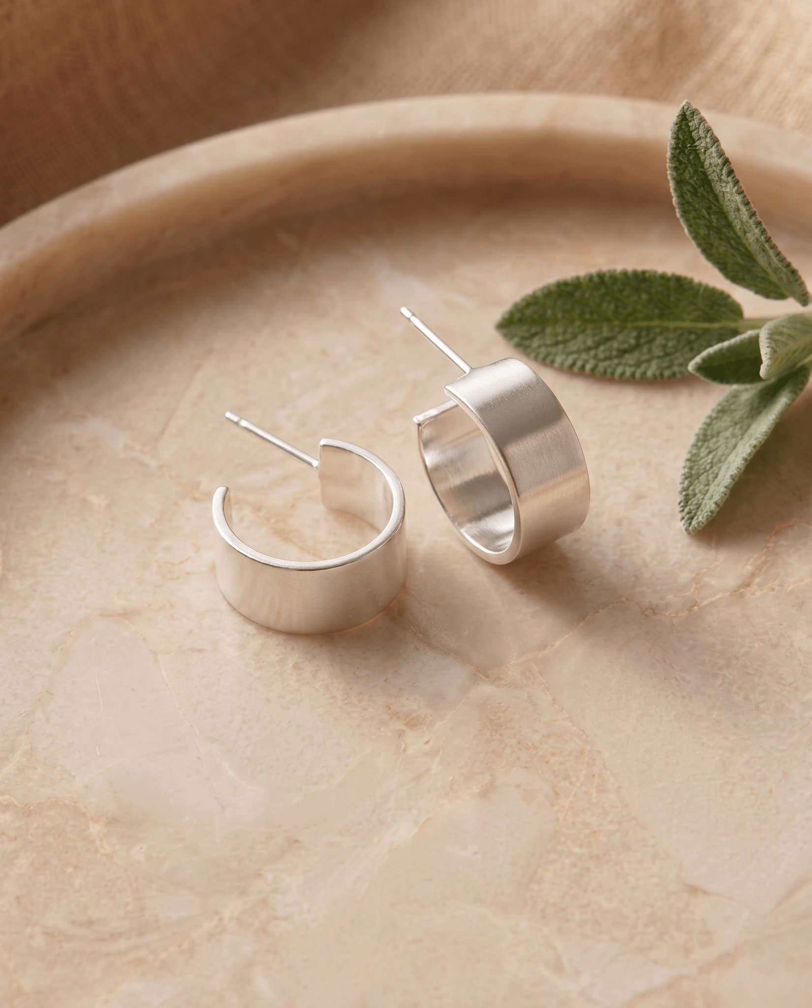 Thick Huggie Hoop Stud Earrings - Barberry & Lace