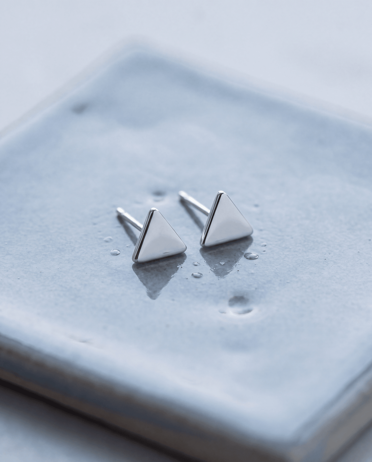 Triangle Stud Earrings - Barberry & Lace