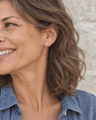 Triangle Stud Earrings - Barberry & Lace