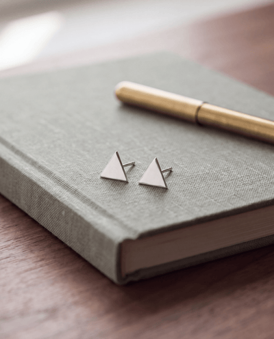 Triangle Stud Earrings - Barberry & Lace